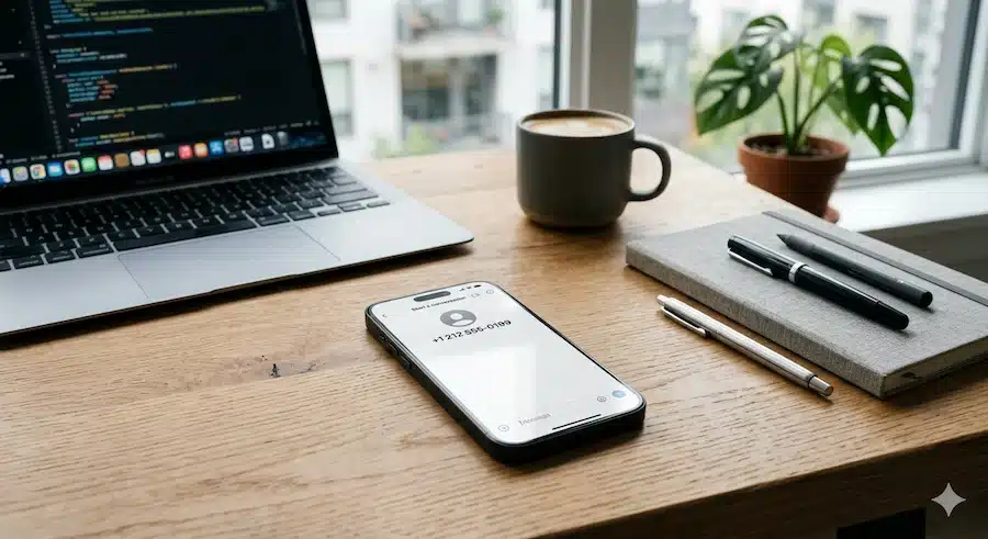 رابط واتس اب مباشر: دليل عملي لصناعة رابط يفتح المحادثة فورًا (لكل الدول) 1 هاتف ذكي يرمز إلى فتح محادثة واتساب مباشرة مع رقم غير محفوظ.