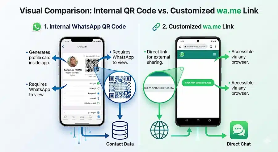 كيفية إنشاء QR Code للواتساب: شرح الطريقة الأسهل وميزات متقدمة 2 إنشاء QR Code مخصص عبر رابط wa.me