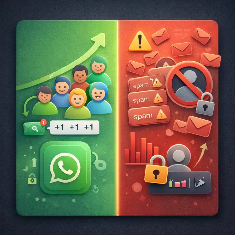طرق نشر جروبات واتساب بدون حظر — دليل عملي 2026 1 مقارنة بين نمو جروب واتساب بشكل طبيعي مقابل السبام الذي يؤدي للحظر
