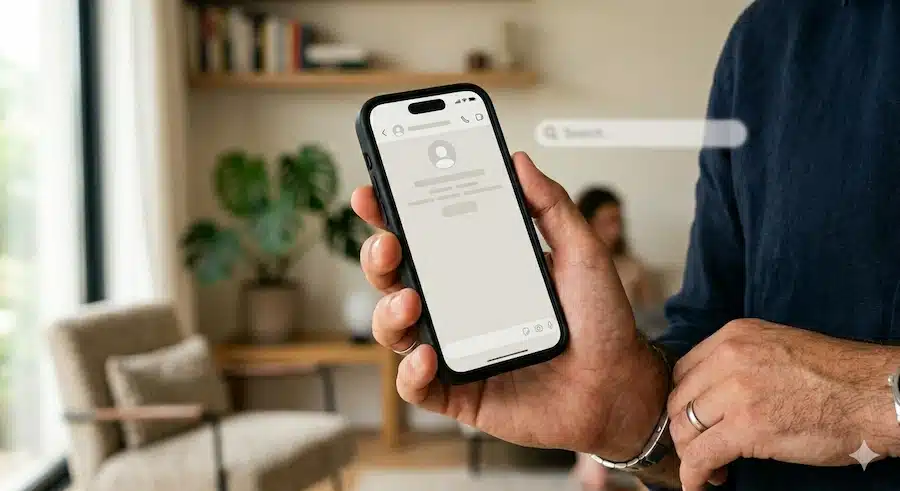 محادثة واتساب بدون تسجيل الرقم: الطريقة الأسرع لفتح الشات برقم غير محفوظ 2 هاتف ذكي يرمز إلى بدء محادثة واتساب مع رقم غير محفوظ.