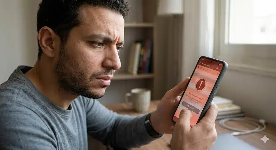 رابط واتساب لا يعمل؟ إليك السبب وطريقة الإصلاح الصحيحة في السعودية 1 شخص يواجه مشكلة عند محاولة فتح رابط واتساب من الهاتف.