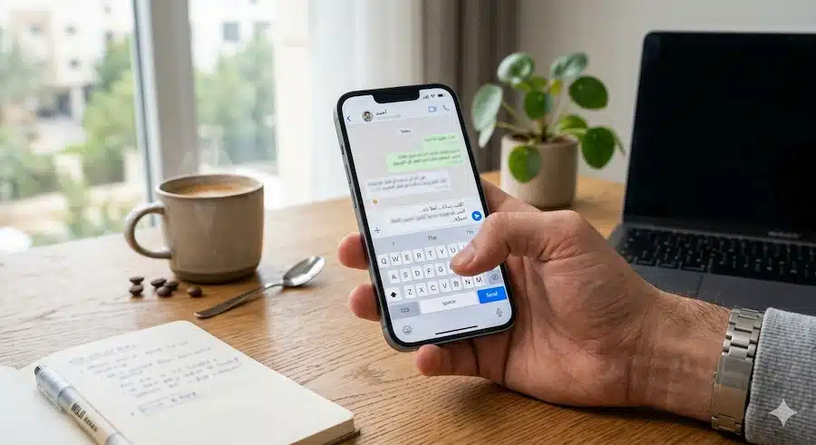 موقع لإنشاء رابط واتساب مع رسالة جاهزة: دليل سريع لإنشاء لينك واتساب مباشر 5 هاتف ذكي يوضح فكرة فتح محادثة واتساب مع رسالة جاهزة داخل صندوق الكتابة.