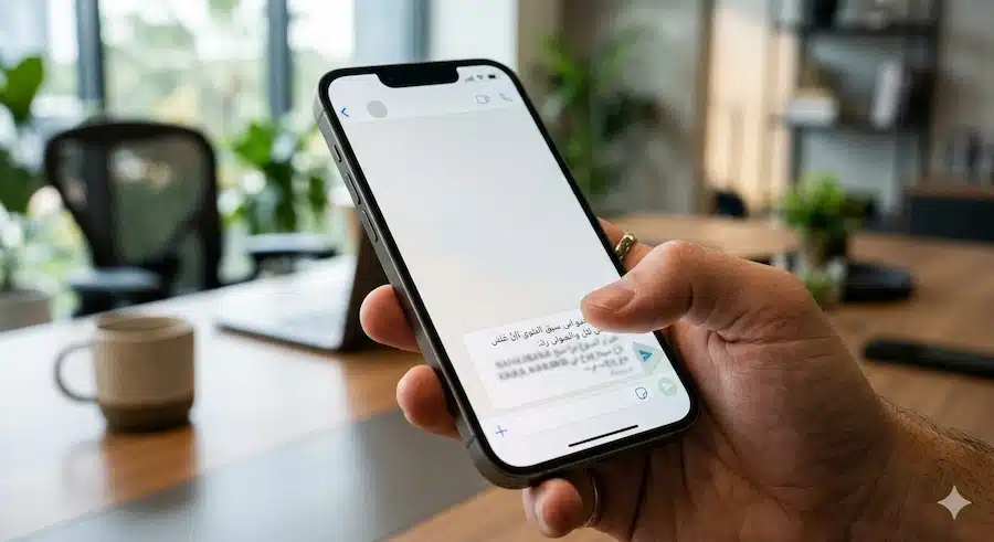 طريقة عمل رابط واتساب برقم دولي: دليل الخطوات والاستجابات التلقائية 3 هاتف ذكي يوضح فكرة فتح محادثة واتساب مع رسالة تلقائية مسبقة.