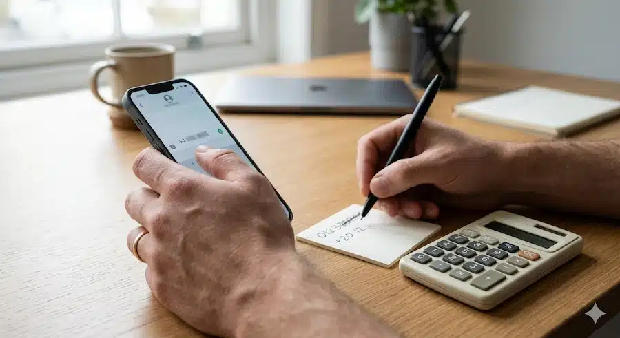 تحويل رقمي الى رابط واتساب: شرح عملي بالطريقة الصحيحة 4 شخص يراجع رقم هاتف بصيغة دولية صحيحة قبل إنشاء رابط واتساب.